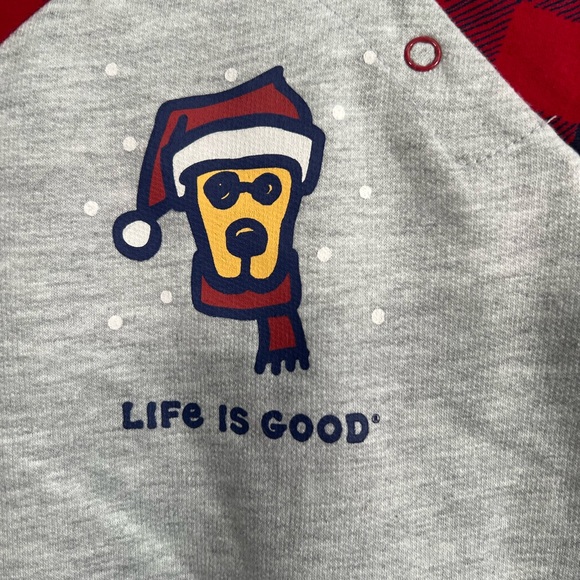 NWT Life is Good Gray and Buffalo Plaid Christmas baby Sise 3/6 Months - Picture 3 of 6